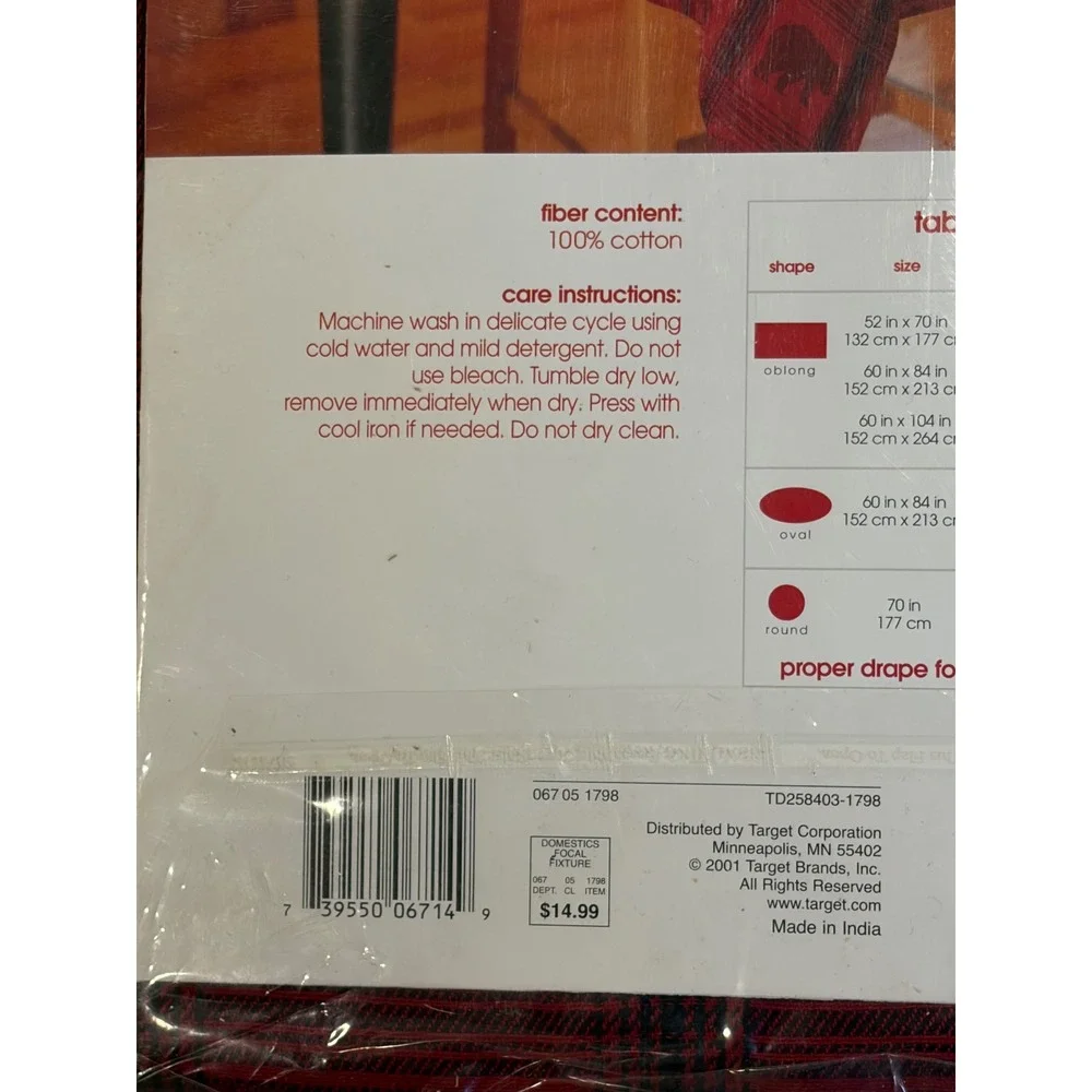 Target Home Adirondack Jacquard Round Tablecloth 70in Red Black Moose Bear